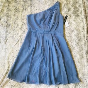Weddington Way dusty blue Georgia one shoulder dress